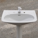 Pedestal bathroom sink in grey glazed ceramic by Vitrilux