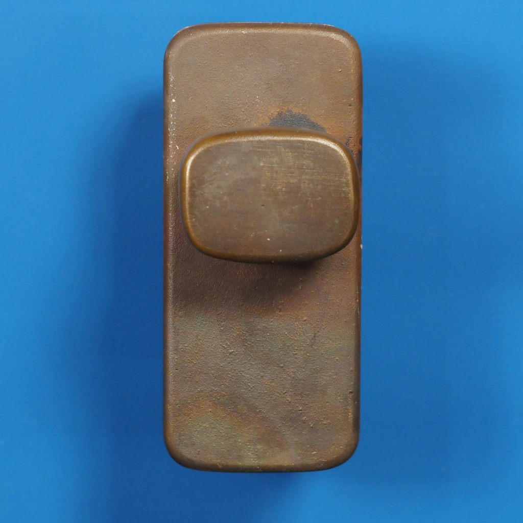 Double door handle in sand-cast bronze by Jules Wabbes from the Générale de Banque - Fixed (Right or Left)
