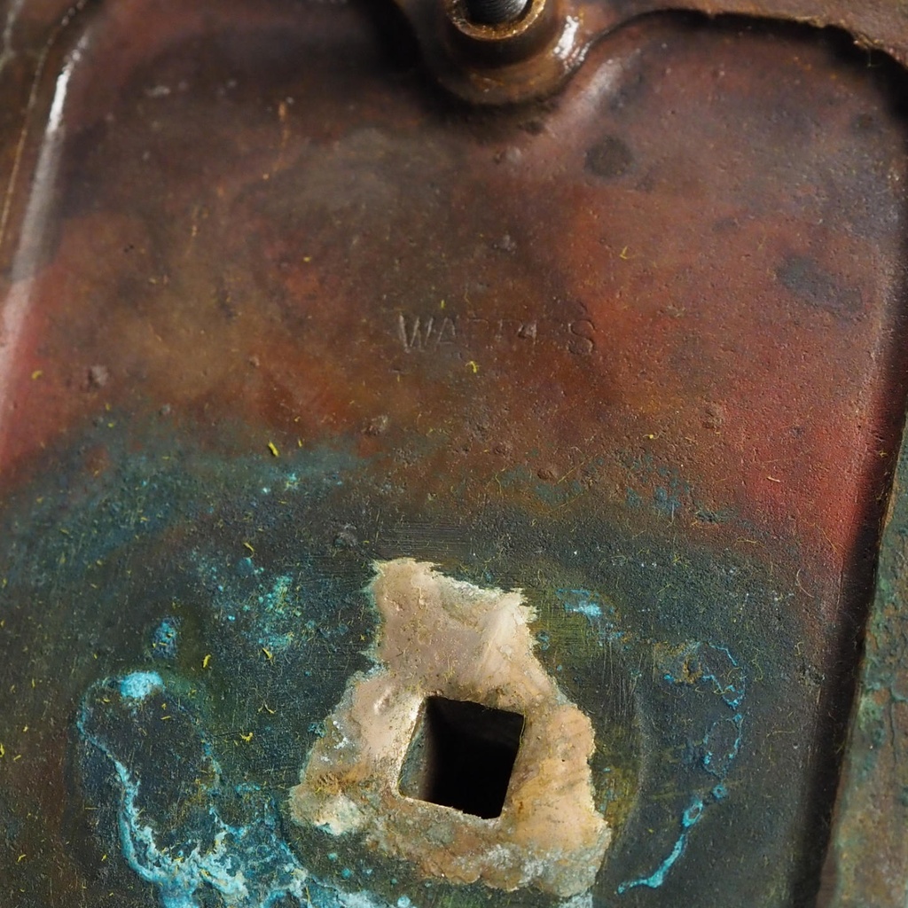 Single door handle in sand-cast bronze from the Générale de Banque - Fixed (Right)