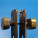 Double door handle with round keyhole in sand-cast bronze by Jules Wabbes from the Générale de Banque - Fixed (Left)