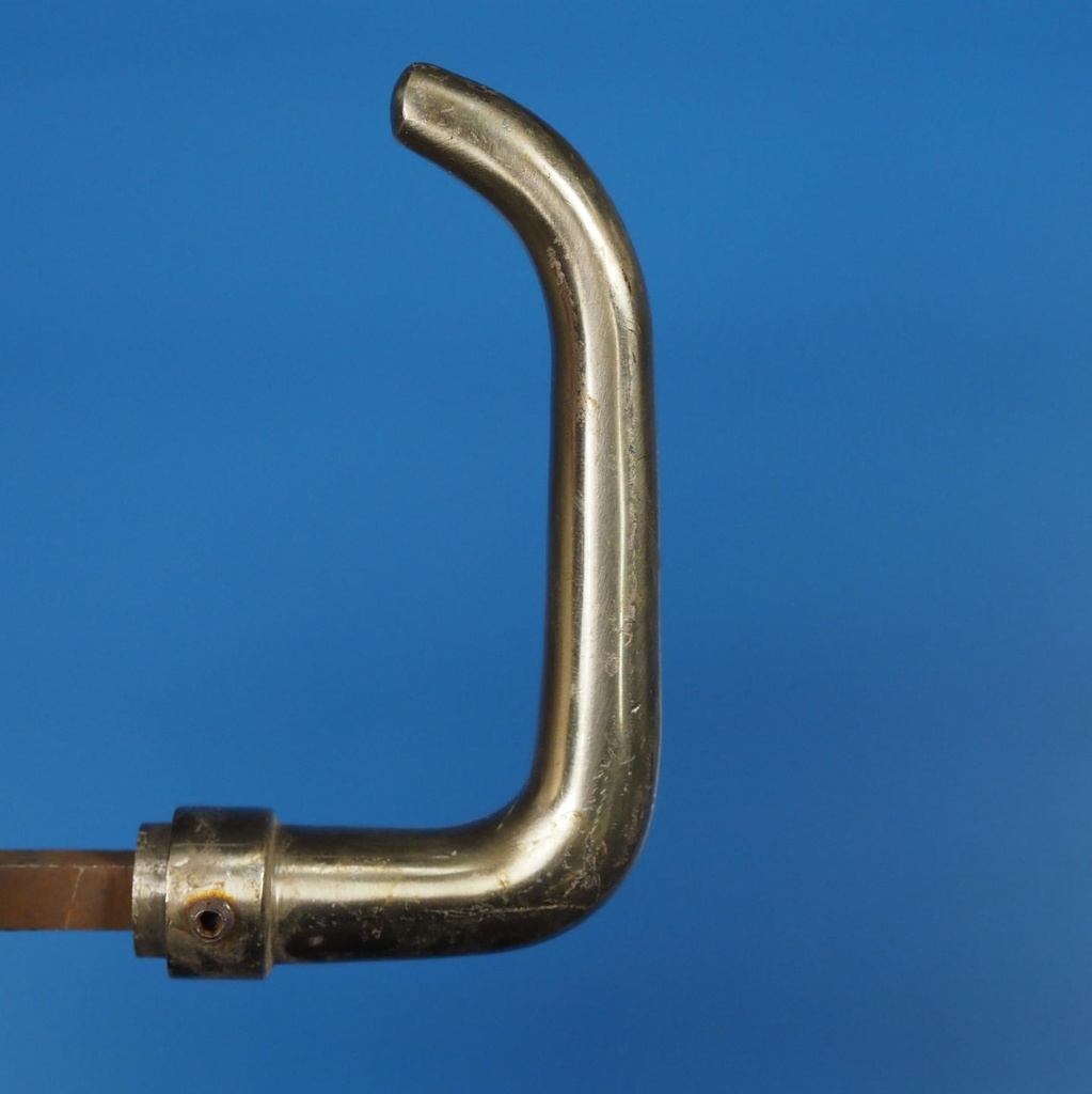 Double door handle in chrome brass and sand-cast bronze by Jules Wabbes from the Générale de Banque - Swivel (Right with visible screw holes)