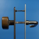 Double door handle in chrome brass and sand-cast bronze by Jules Wabbes from the Générale de Banque - Swivel (Right or Left)