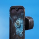 Single door handle in sand-cast bronze by Jules Wabbes from the Générale de Banque - Fixed (Right)