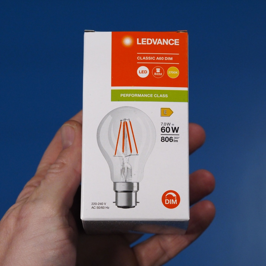 Bulb "Ledvance classic A60 clear filament glass dimmable" (bayonet) Energy class E