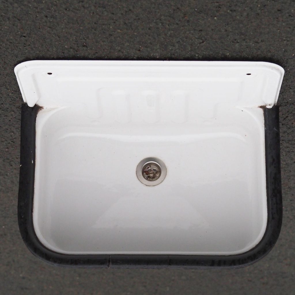 Bucket sink in enamelled steel (Black or grey rubber trim)