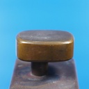 Single door pull handle with key and fixing holes in sand-cast bronze by Jules Wabbes from the Générale de Banque - Fixed (Right)