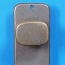 Single door handle with fixing holes in sand-cast bronze by Jules Wabbes from the Générale de Banque - Swivel (Right)