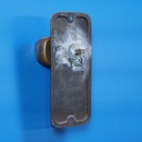 Single door handle with fixing holes in sand-cast bronze by Jules Wabbes from the Générale de Banque - Swivel (Right)