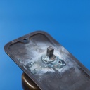 Single door handle with fixing holes in sand-cast bronze by Jules Wabbes from the Générale de Banque - Swivel (Right)