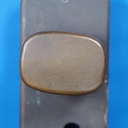 Single door handle with key and fixing holes in sand-cast bronze by Jules Wabbes from the Générale de Banque - Swivel (Left)