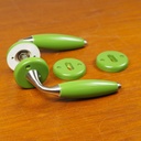 Door handle in green varnished wood with key rosettes by Linea Bertomani