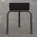 Black stackable chair by Pierre-Emmanuel Vandeputte - Low backrest (with various coloured corners)