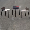 Black stackable chair by Pierre-Emmanuel Vandeputte - Low backrest (with various coloured corners)