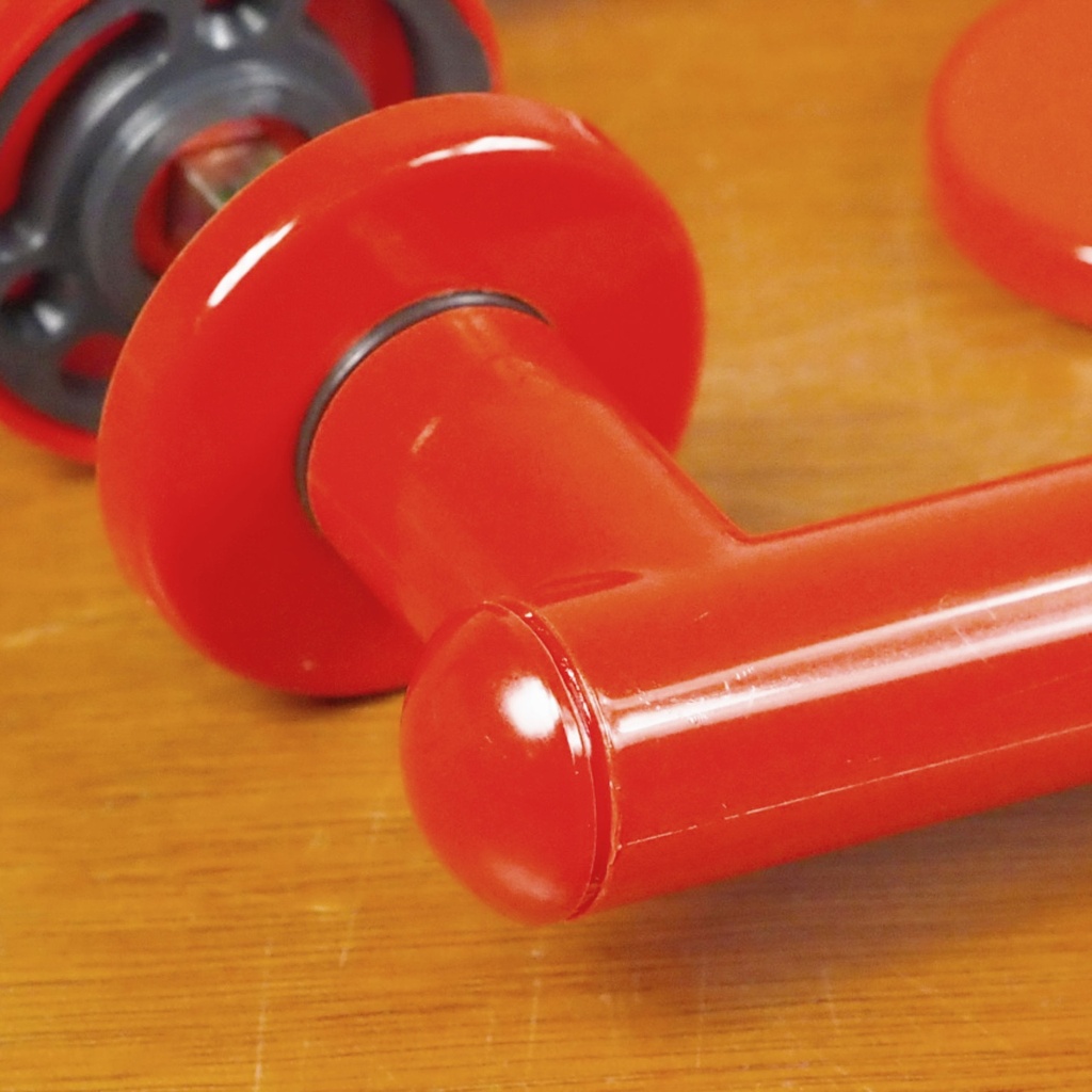 Door handle in nylon with key rosettes - Red