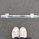 Bathroom shelf in chromed steel and clear tempered glass by Geesa