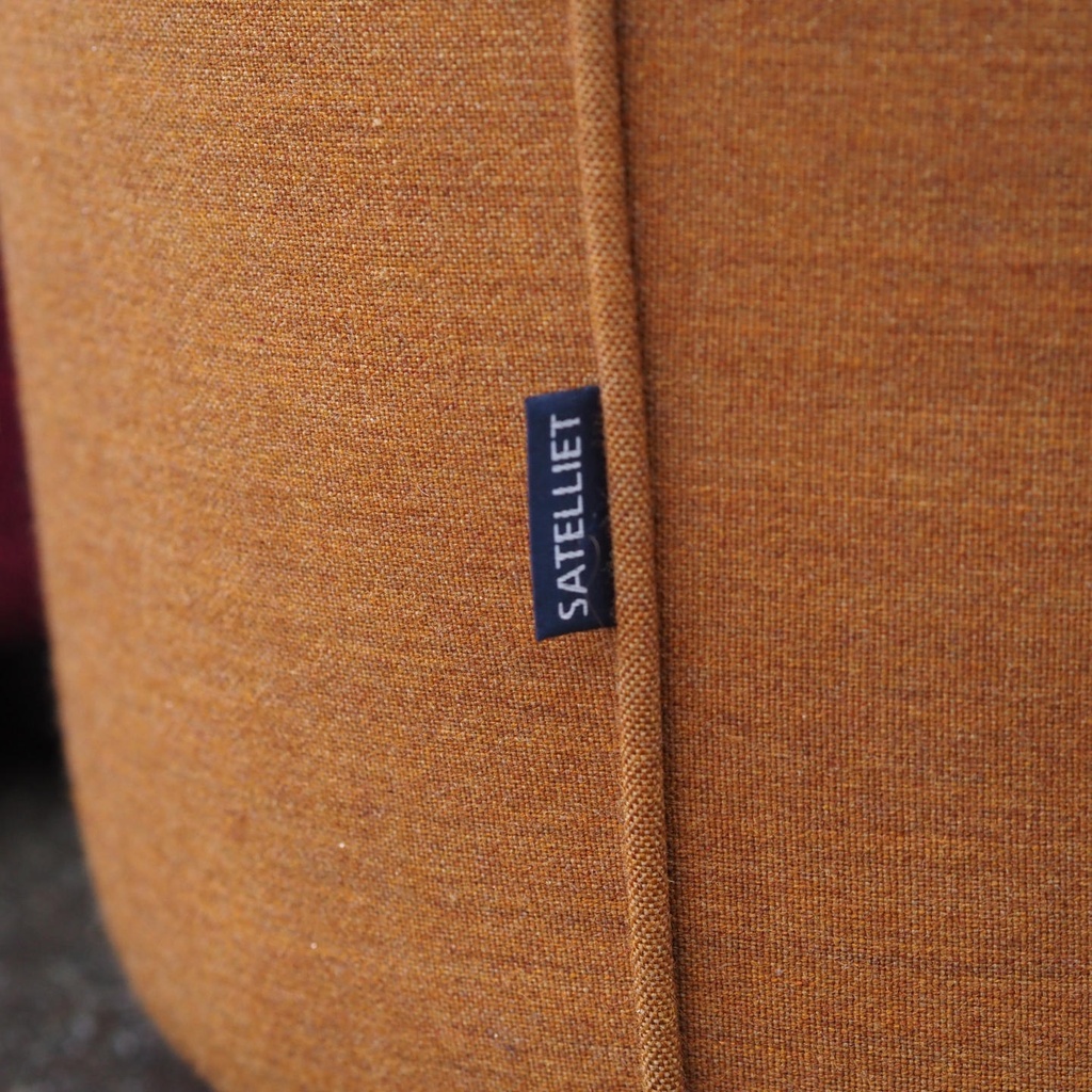 Round ottoman with belt by Satelliet (various colors/finishes)