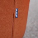 Round ottoman with belt by Satelliet (various colors/finishes)