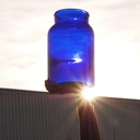 Handblown glass jar (Cobalt or Transparent)