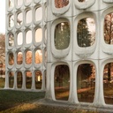 Large glass window from the ground floor of the CBR Building by Constantin Brodzki & Marcel Lambrichs (ca. 1970)