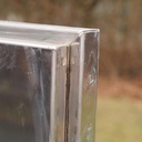 Door in stainless steel with bronze door handles by Jules Wabbes (H. 200 x 79 cm) - Left