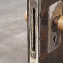 Door in veneered wood with bronze door handles by Jules Wabbes (H. 252,2 x 101 cm)