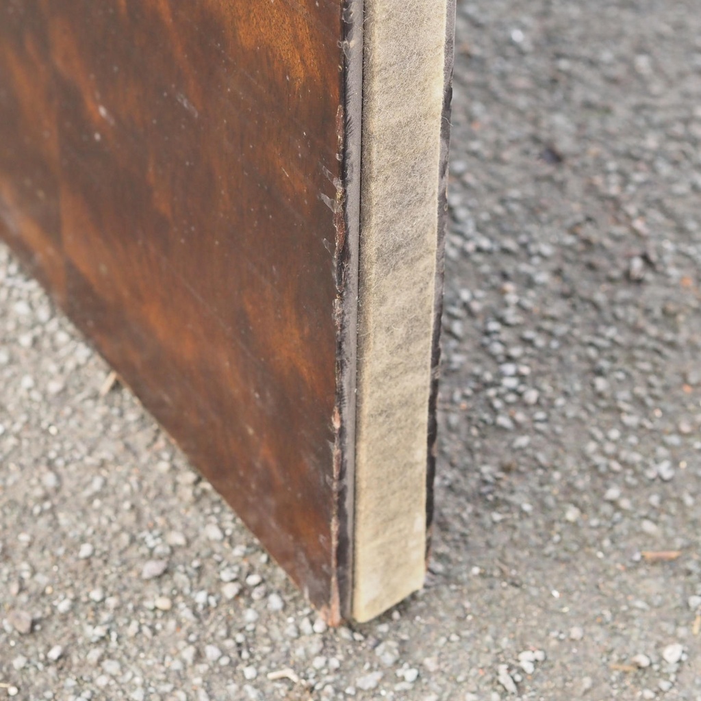 Door in veneered wood with bronze door handles by Jules Wabbes (H. 252,2 x 101 cm)