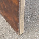 Door in veneered wood with bronze door handles by Jules Wabbes (H. 252,2 x 101 cm)