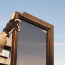 Door in bronze and smoked glass from the Générale de Banque (H. 230,3 x 46,2 cm) - Left or Right