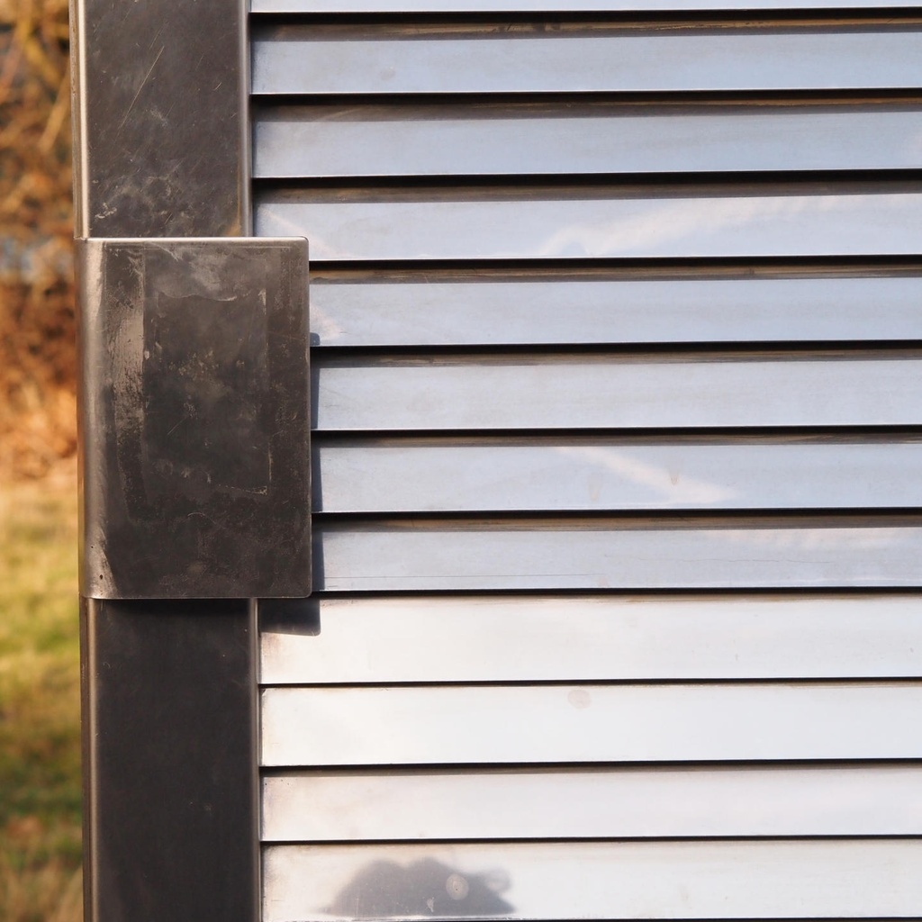 Louvered door in stainless steel from the Générale de Banque (H. 195,5 x 95,4 cm) - Right