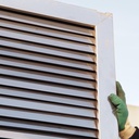 Louvered door in stainless steel from the Générale de Banque (H. 195,5 x 95,4 cm) - Right