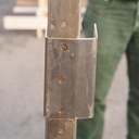 Louvered door in stainless steel from the Générale de Banque (H. 195,5 x 95,4 cm) - Right