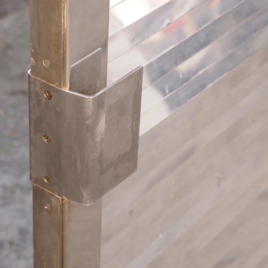 Louvered door in stainless steel from the Générale de Banque (H. 195,5 x 95,4 cm) - Right