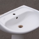 Green pedestal bathroom sink