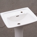 Green pedestal bathroom sink