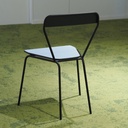 Chair 'Iconique' by Recyclart Fabrik - Black powder-coated (Blue seat)