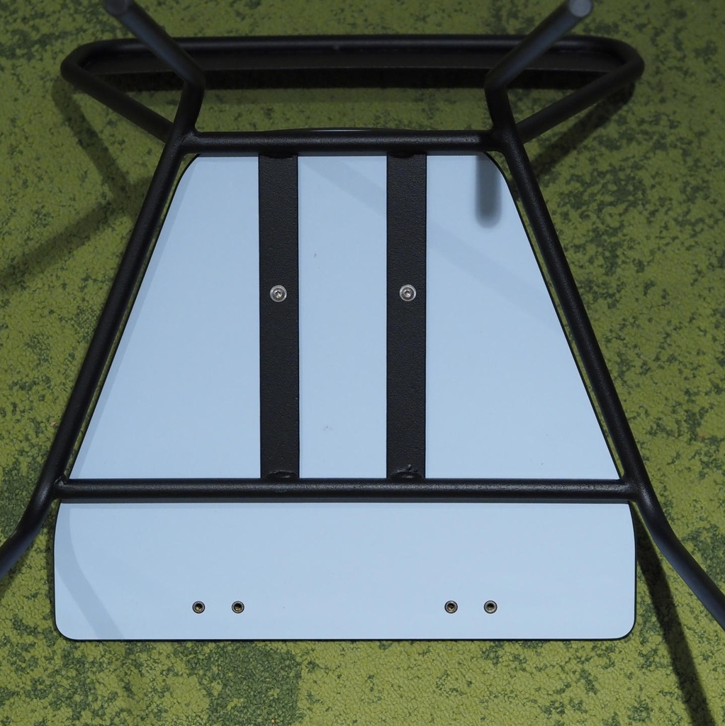 Chair 'Iconique' by Recyclart Fabrik - Black powder-coated (Blue seat)