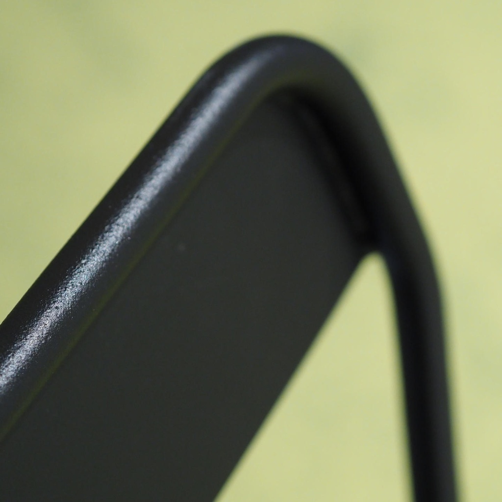 Chair 'Iconique' by Recyclart Fabrik - Black powder-coated (Blue seat)