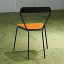 Chair 'Iconique' by Recyclart Fabrik - Black powder-coated (Orange seat)