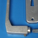Door handle with key plate in anodized aluminium