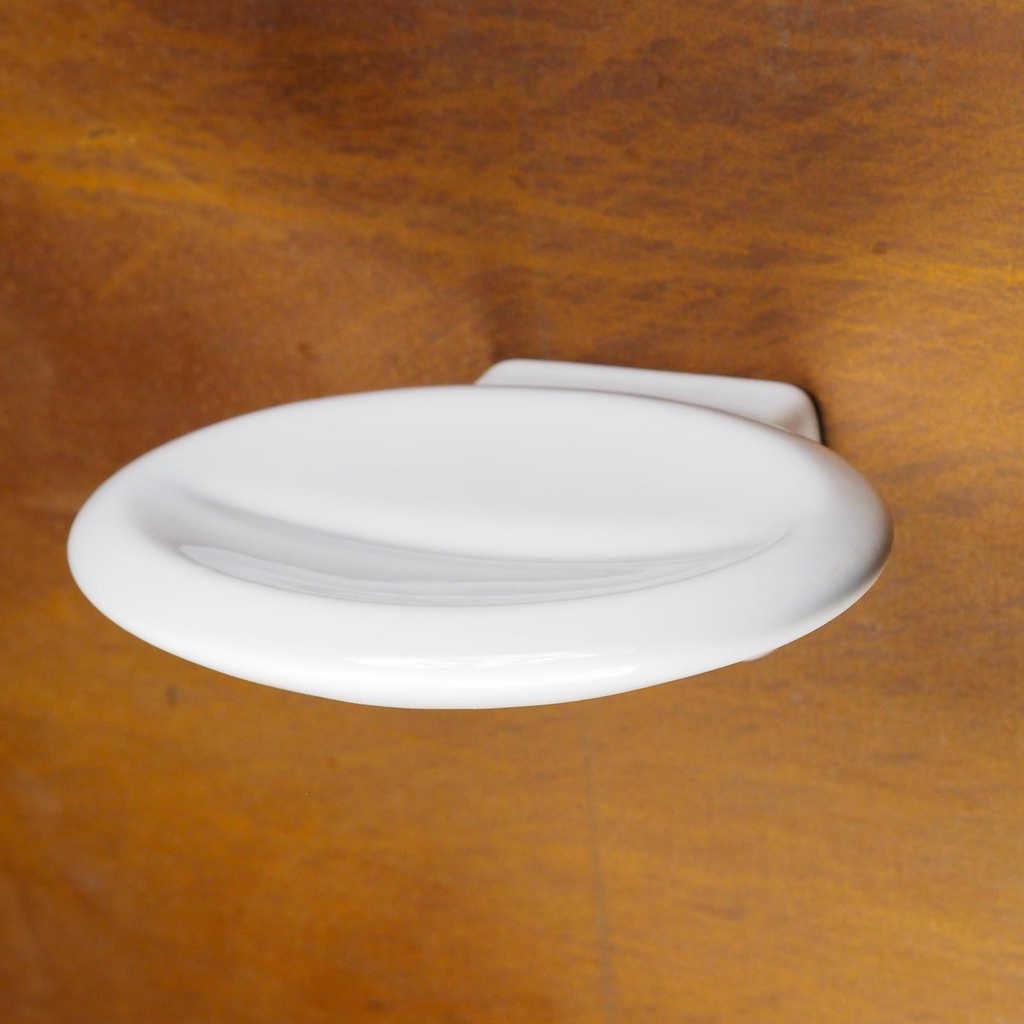 Soap holder in glazed porcelain