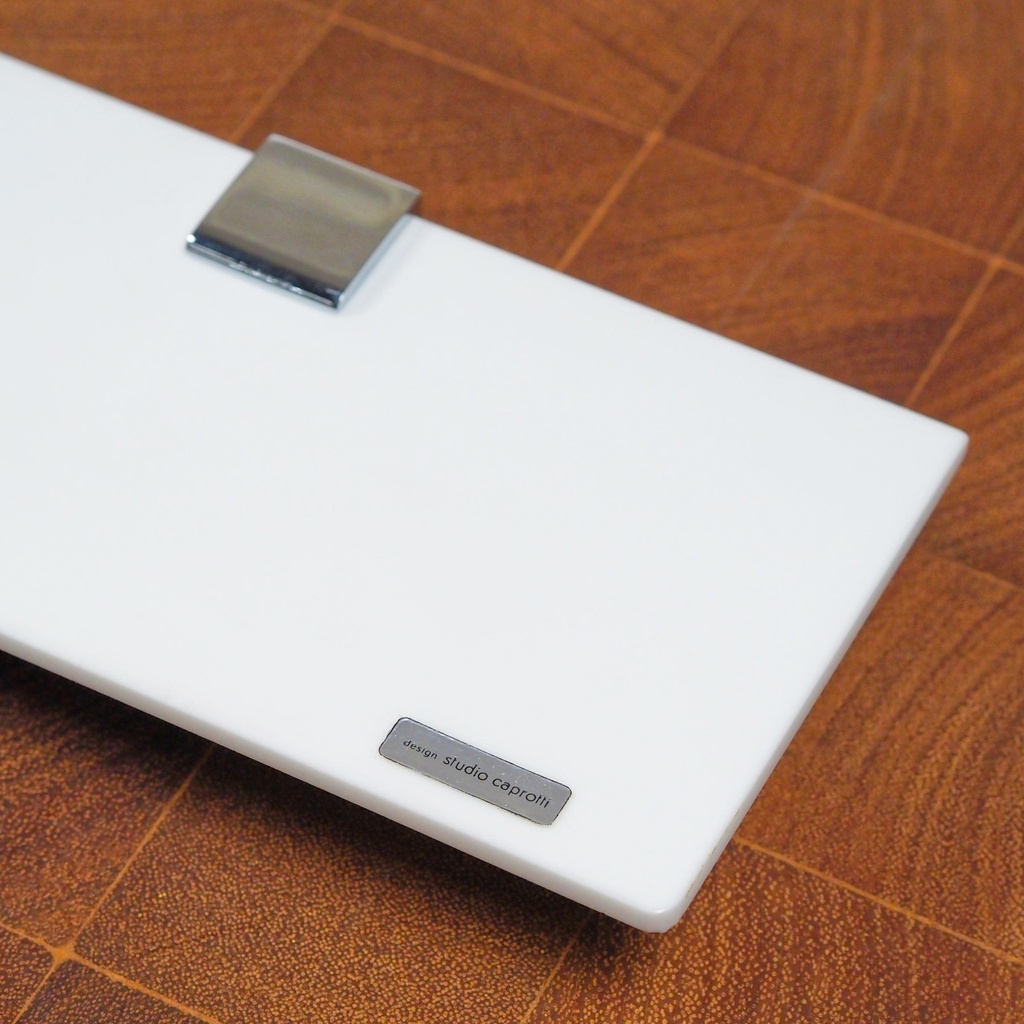 Bathroom shelf in opaline glass by Studio Caprotti