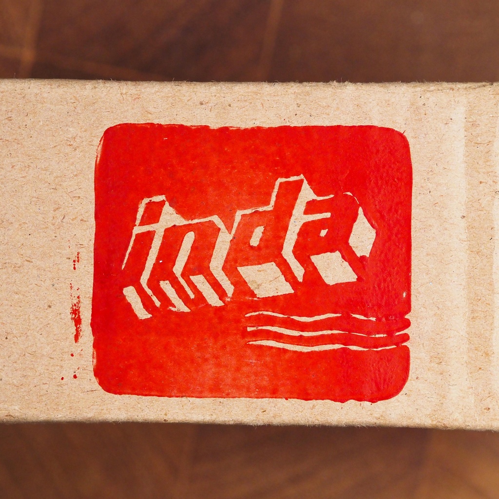 Soap holder in smoked pressed glass by Inda