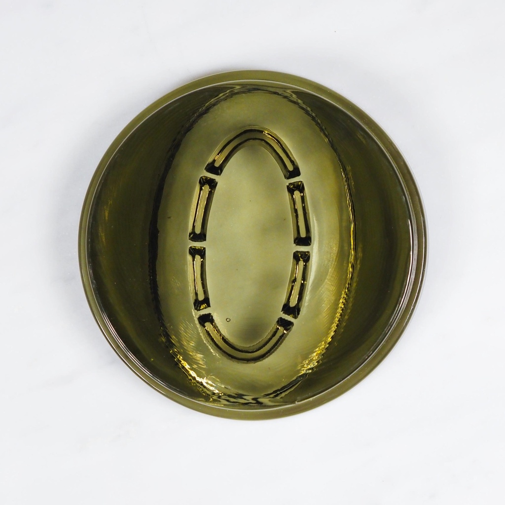 Soap dish in smoked pressed glass
