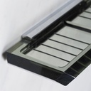 Large wall soap holder in smoked pressed glass by Inda