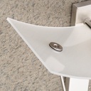 Wall light in stainless steel and frosted glass