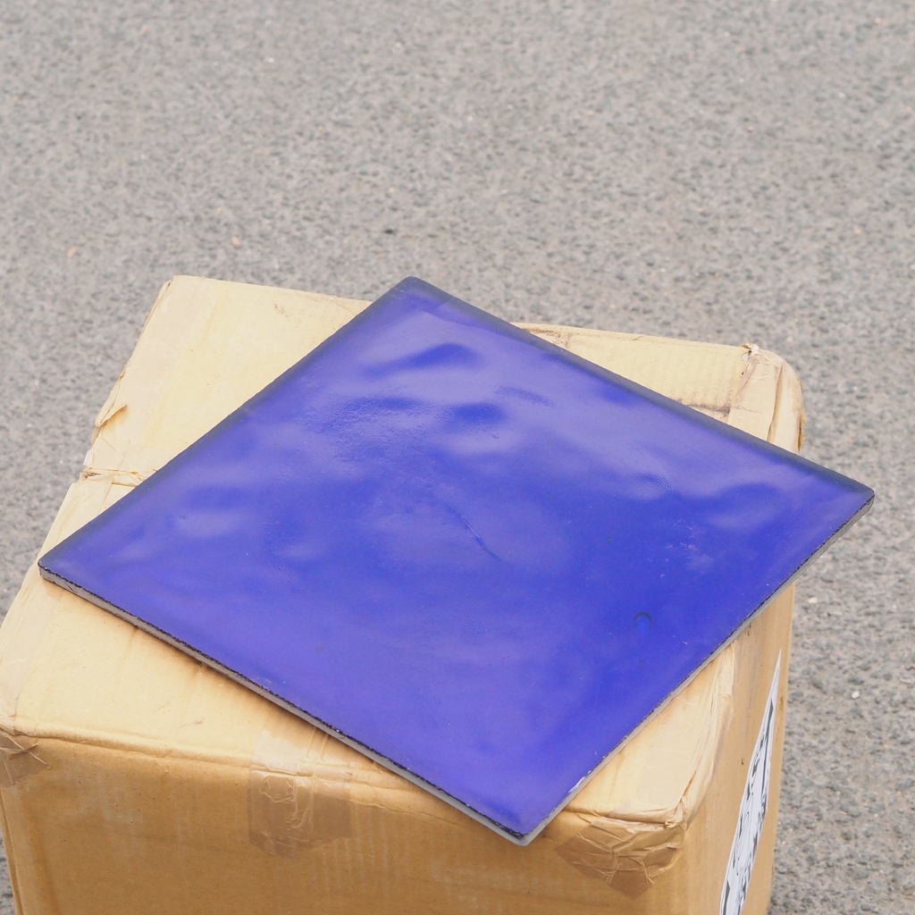 Handpainted glazed terracotta tile from the workshop of Agnès Emery (various sizes) - Only available in our physical shop