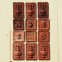 Box of 24 glazed terracotta wall tiles by Emery&Cie (15 x 15 cm) - Cobalt blue