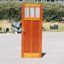 Door in varnished solid pine with textured glass panels (H. 216,5 x W. 82,8 cm) - Right