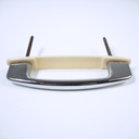 Chromed and "ivory" cabinet handle