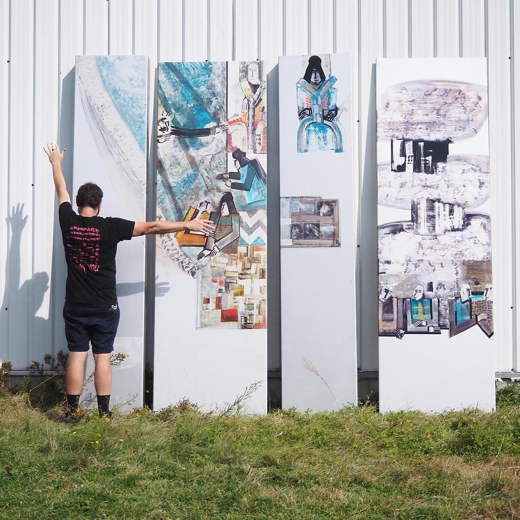 Set of aluchromie panels by Ralph Cleeremans (285 cm high) - Set 02